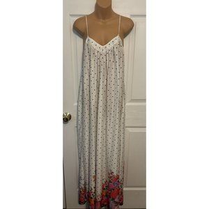Vintage Mary McFadden Nightgown Polka Dot Floral L
